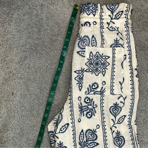 House of Harlow 1960 Cream and Blue Wide Leg pants - Picture 2 of 8